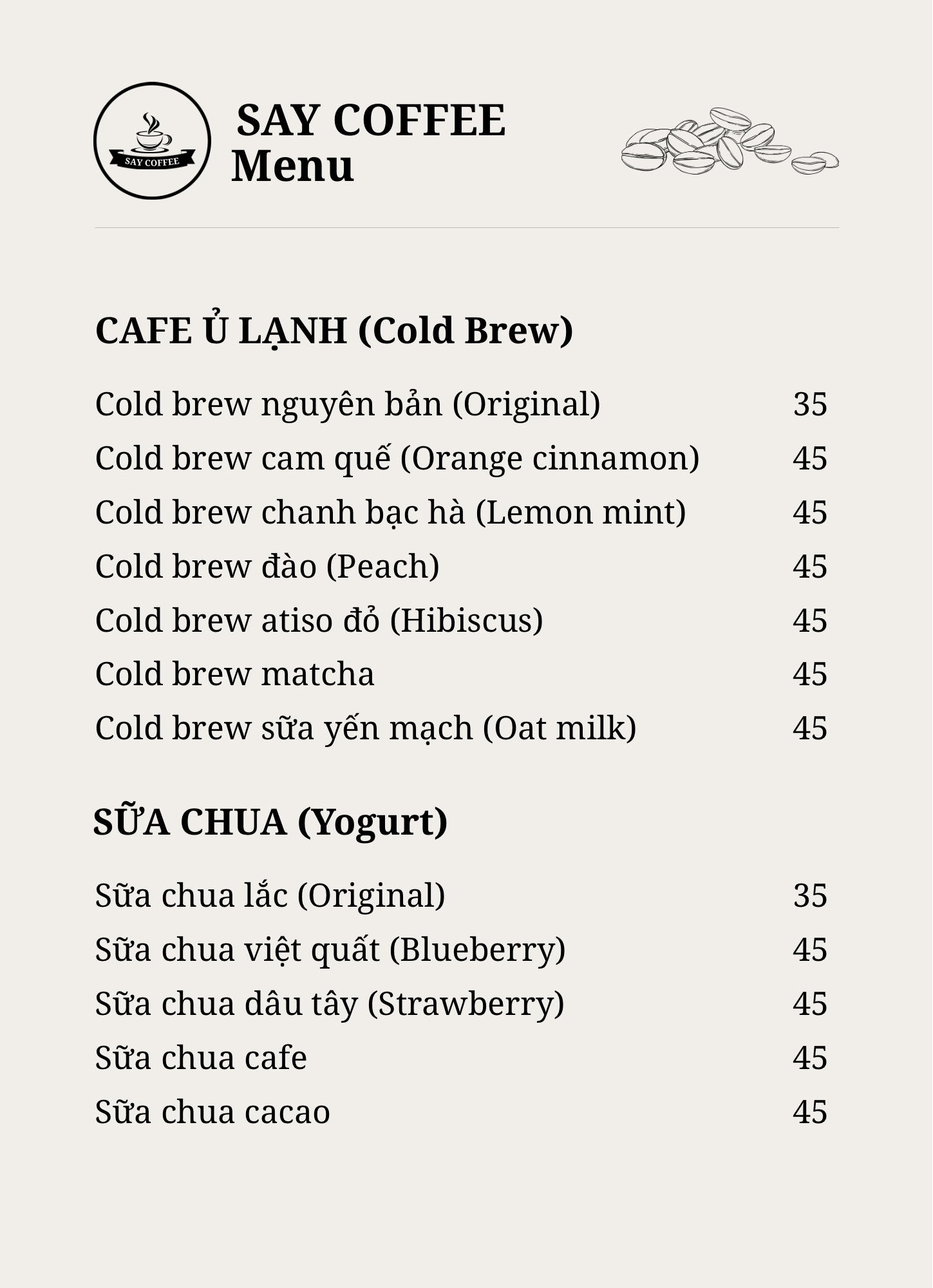 SAY COFFEE
